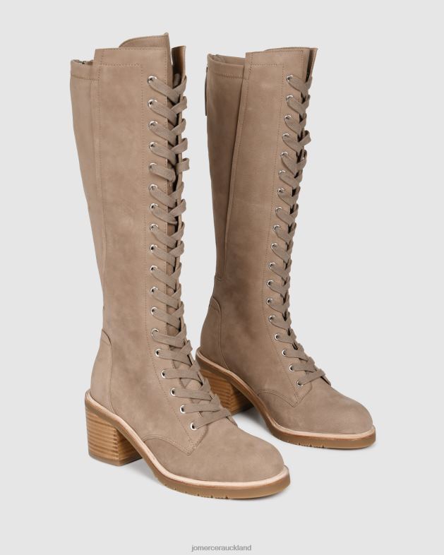 Jo Mercer Taupe Nubuck Agnes knee boot Footwear 46242390