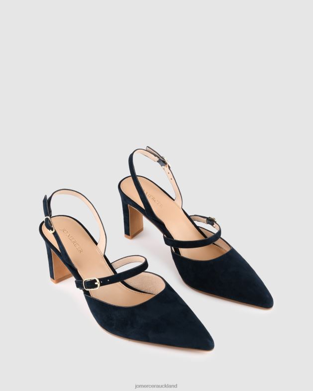 Jo Mercer Navy Suede Karina mid heels Footwear 4624229