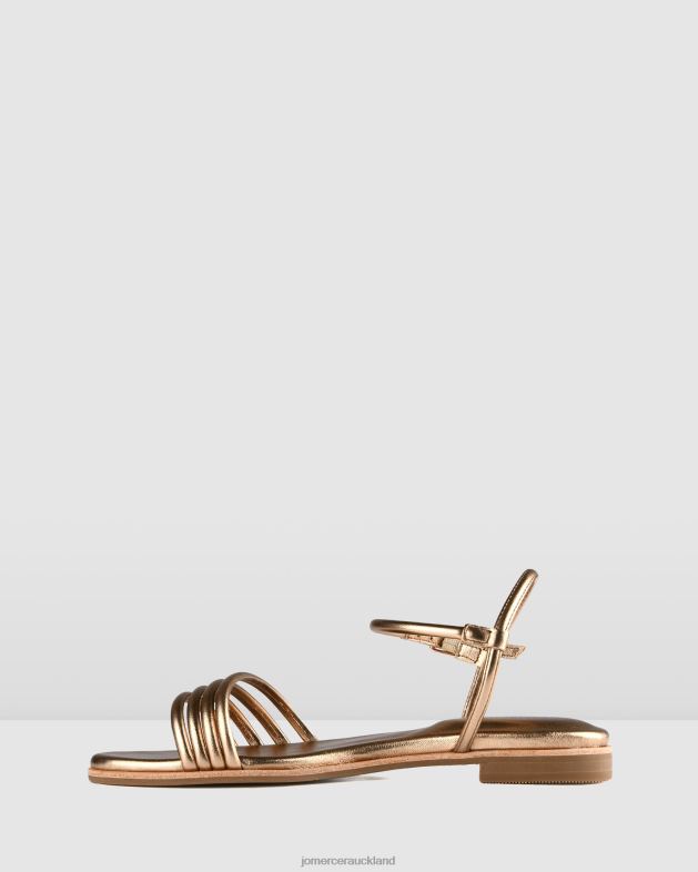 Jo Mercer Gold Leather Quiera flat sandals Footwear 46242284