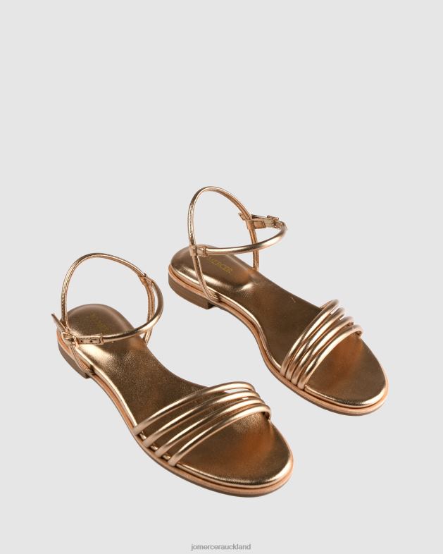 Jo Mercer Gold Leather Quiera flat sandals Footwear 46242284