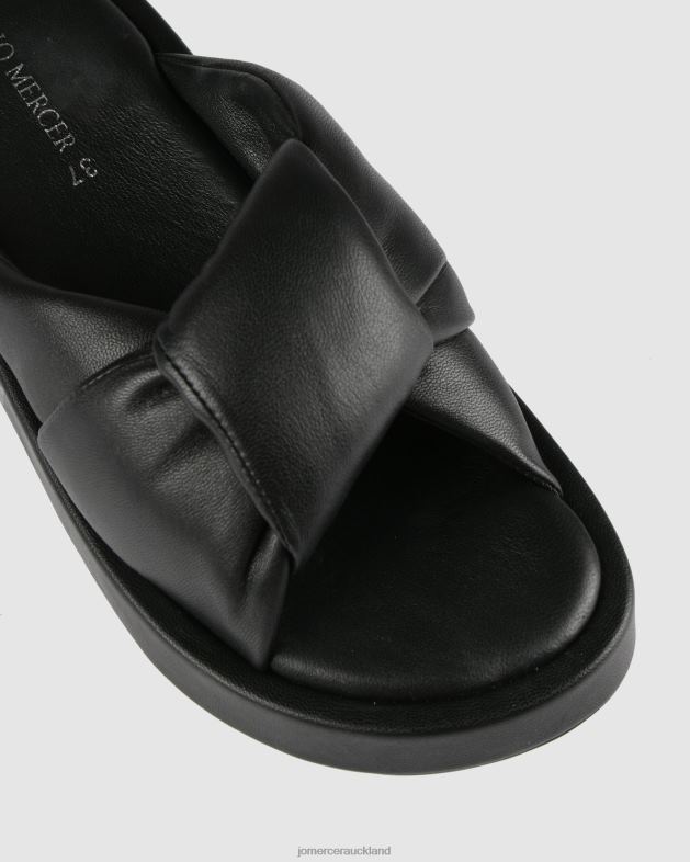 Jo Mercer Black Leather Dhaka flat slides Footwear 46242261