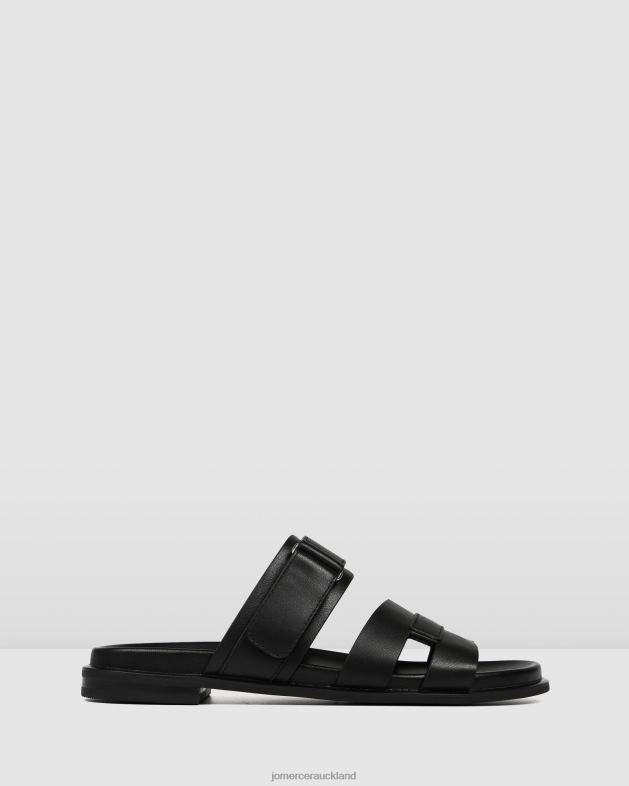 Jo Mercer Black Leather Hendrix flat slides Footwear 46242244