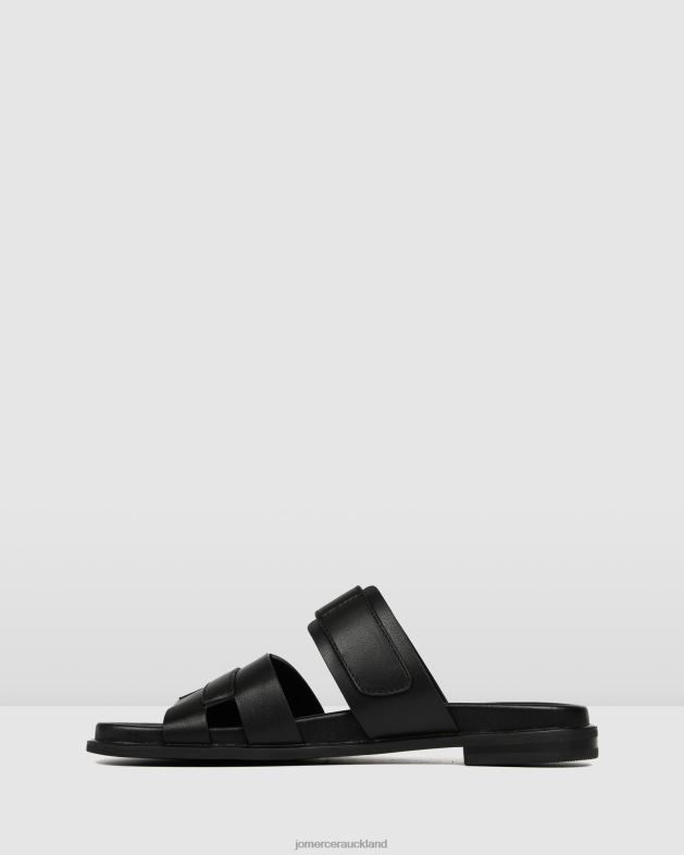 Jo Mercer Black Leather Hendrix flat slides Footwear 46242244