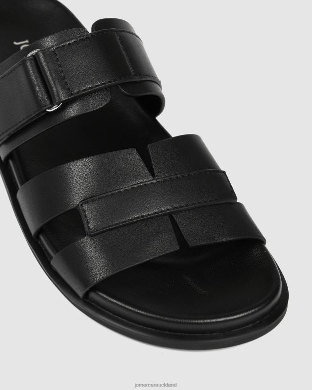 Jo Mercer Black Leather Hendrix flat slides Footwear 46242244