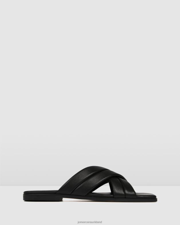 Jo Mercer Black Leather Ryleigh flat slides Footwear 46242268