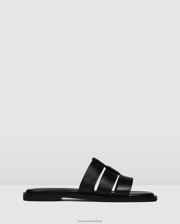 Jo Mercer Black Leather Sarita flat slides Footwear 46242245