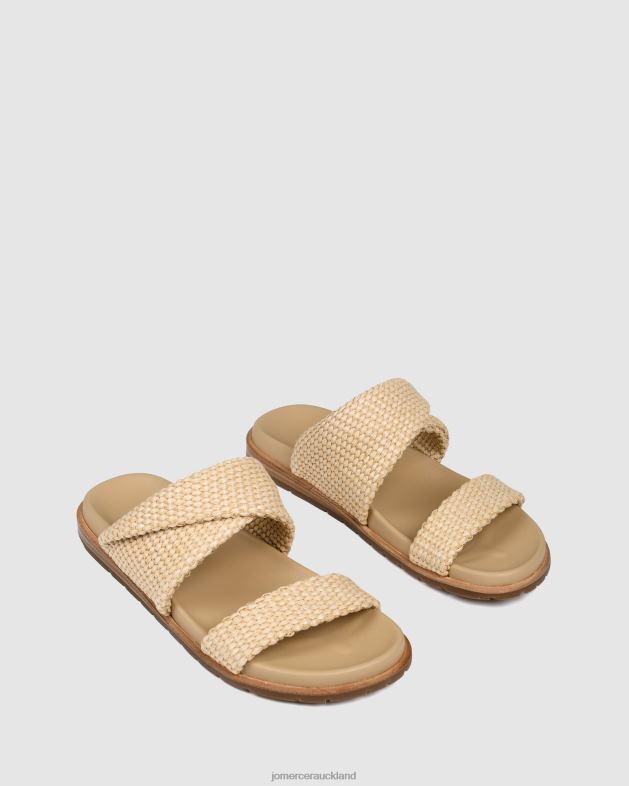 Jo Mercer Natural Woven Harper flat slides Footwear 46242255