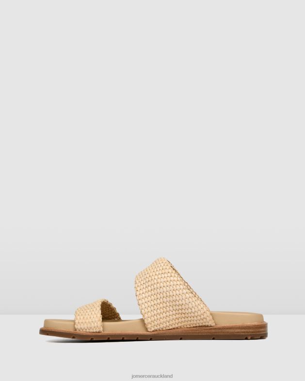 Jo Mercer Natural Woven Harper flat slides Footwear 46242255