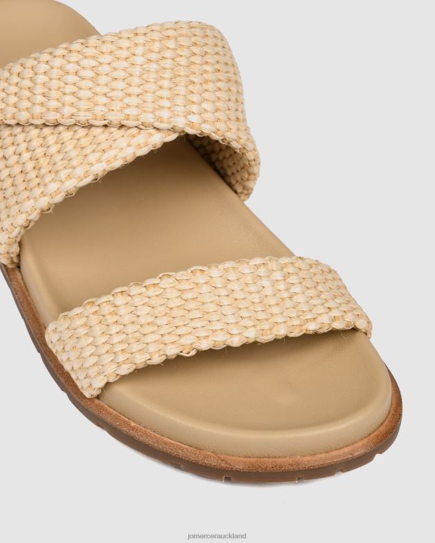 Jo Mercer Natural Woven Harper flat slides Footwear 46242255