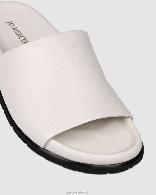 Jo Mercer White Leather Villa flat slides Footwear 46242270